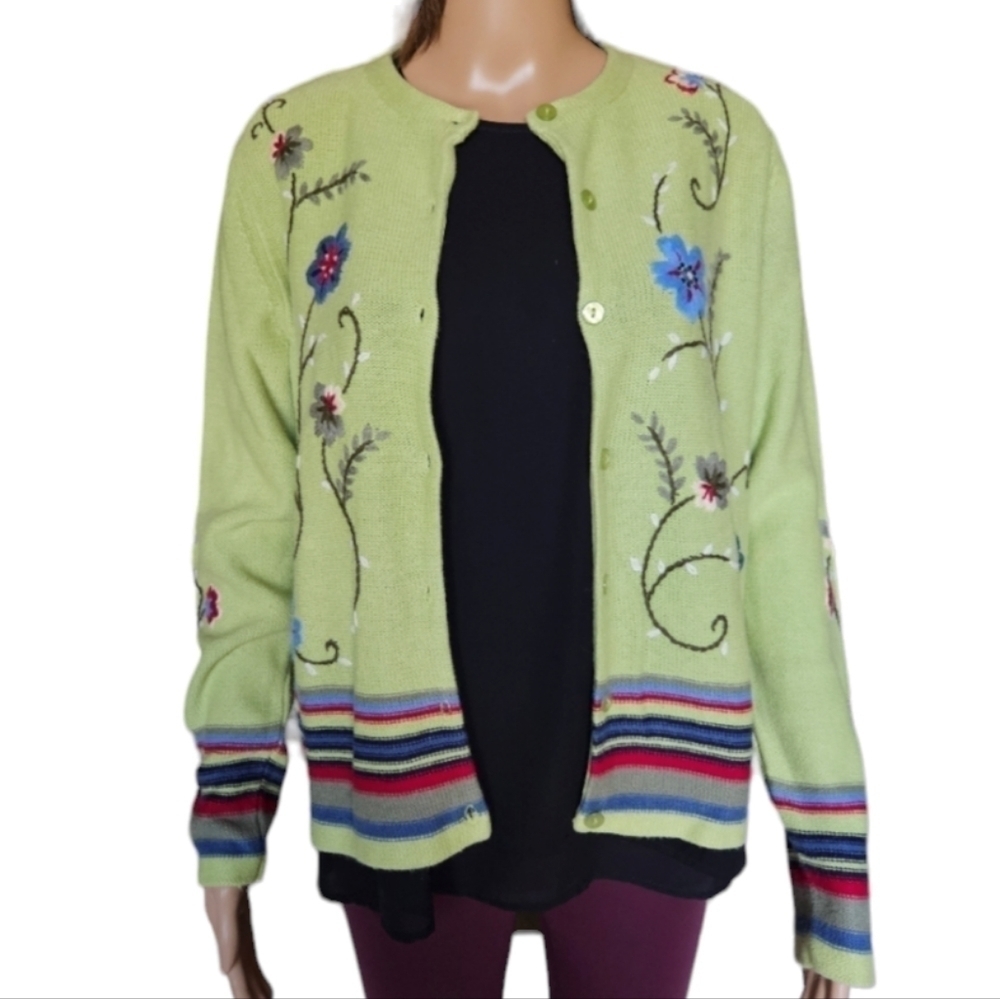 Breckenridge Vintage Embroidered Cardigan Sweater